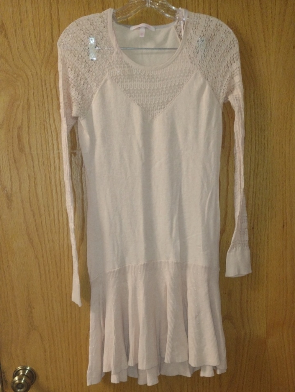 Victoria's Secret Light Pink Long Sleeve Dress (J1368)